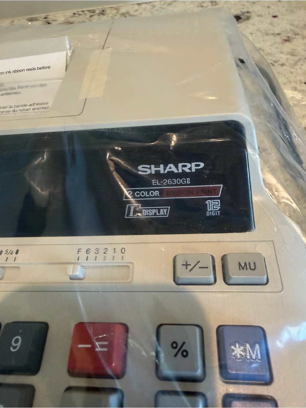NWOT Sharp EL-2630GII 2-Color Ribbon Printing Calculator Adding Machine 12-Digit - Picture 7 of 13